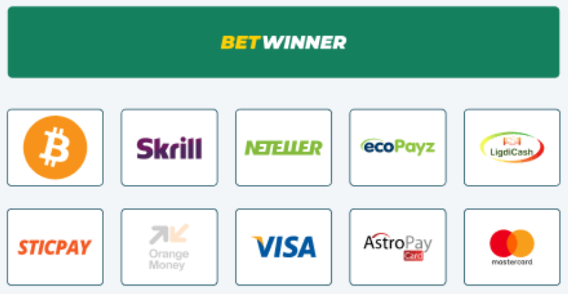 betwinner paying & widtraw methods