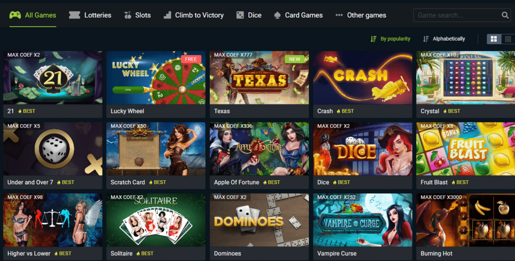 The Variety of Games at Betwinner Casino