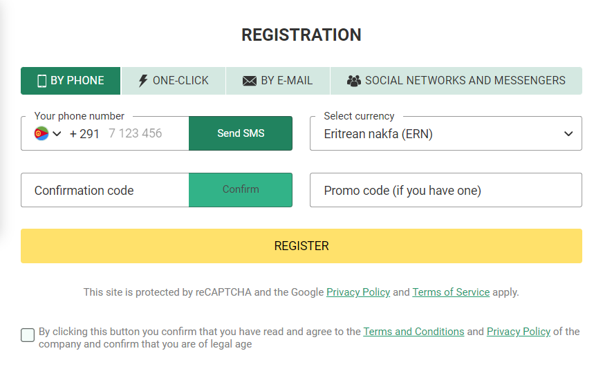 Betwinner Eritrea Registration Guide